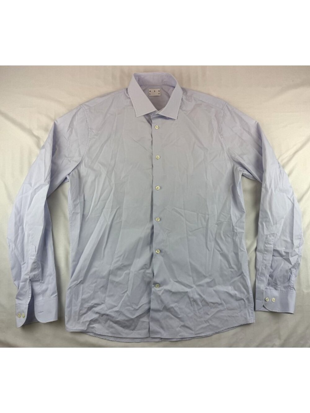 Asket Poplin Organic Cotton Button Up Long Sleeve Shirt Size 42 Long Light Blue